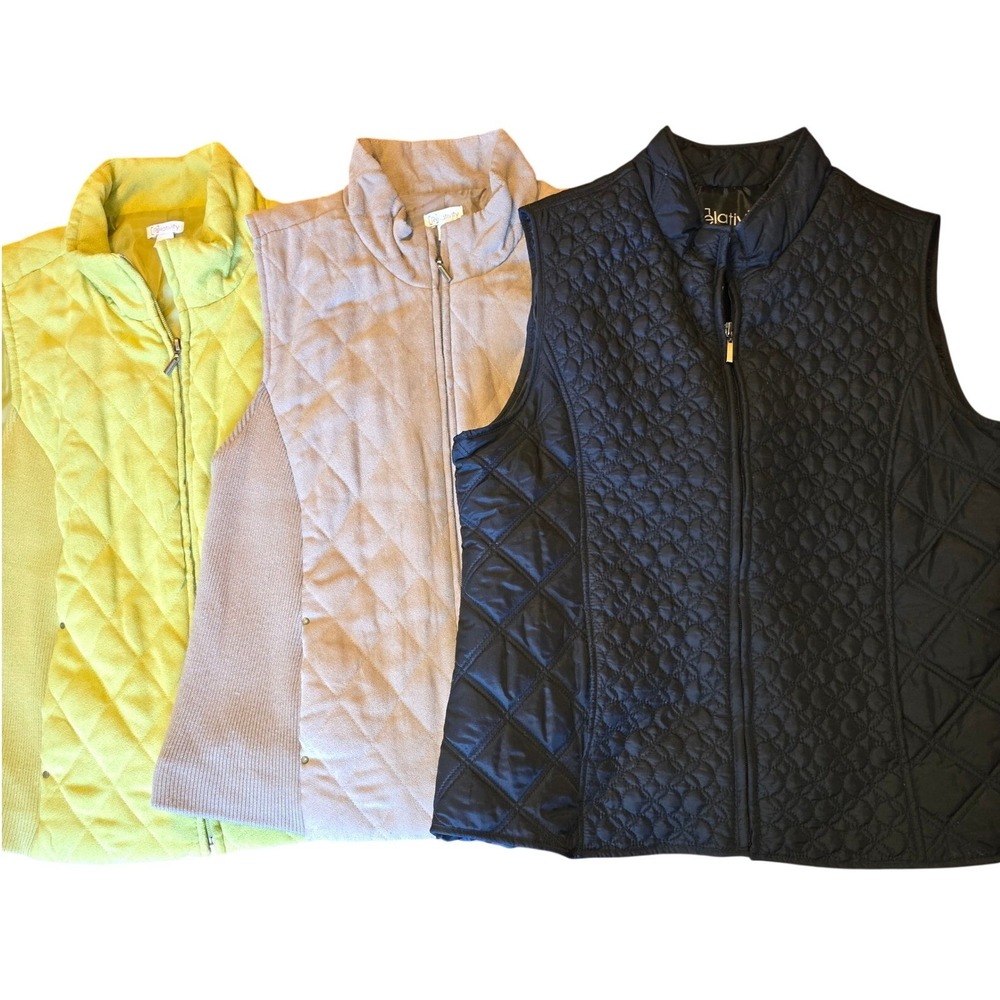 Relativity Vests for Women Size Large - yellow & black - size XL - Tan Slimming!